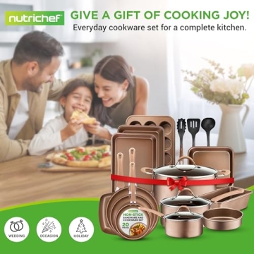 NutriChef 20-Piece Nonstick Cookware Set for All Cooktops