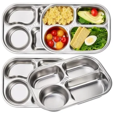 Delightful DEAYOU 4 Pack Stainless Steel Divided Plates for Versatile Dining!