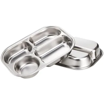 DEAYOU Stainless Steel Divided Plates for Kids and Adults