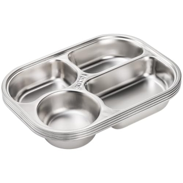 DEAYOU Stainless Steel Divided Plates for Kids and Adults