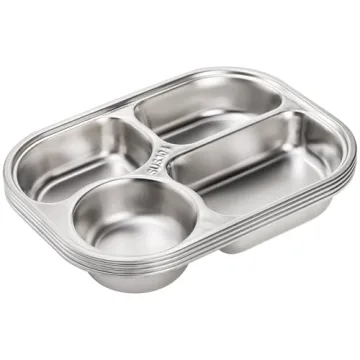 DEAYOU Stainless Steel Divided Plates for Kids and Adults