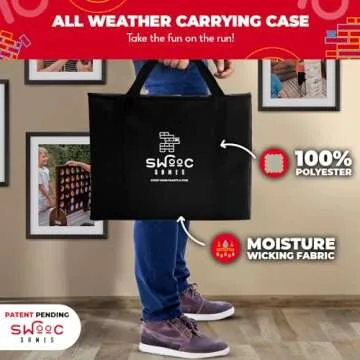 SWOOC Games - Giant Tower Party Game with Hidden Jello Shots - Includes Disposable Cups, Lids & Carrying Case - Stacks up to 5ft - Tipsy Topple Game for Adults - Giant Outdoor Games - Jumbo Bar Games