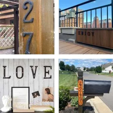 3 Inch House Number, Address Numbers for Houses, House Letter for Outside, Cast Iron Metal Number, Vintage Solid Metal Mailbox Number, Black Home Letter(Matching Screws Included)