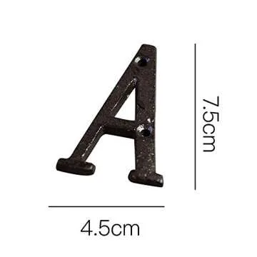 3 Inch House Number, Address Numbers for Houses, House Letter for Outside, Cast Iron Metal Number, Vintage Solid Metal Mailbox Number, Black Home Letter(Matching Screws Included)