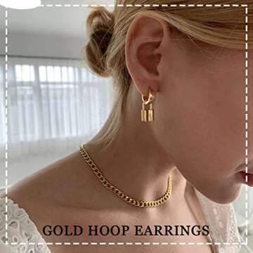 Small Gold Huggie Hoop Earrings Set for Women, Hypoallergenic Twisted Cartilage Hoops, Tiny Silver Hoop Earrings Jewelry for Multiple Piercing (1-1-5)