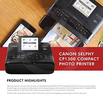 Canon SELPHY CP1300 Wireless Printer for Easy Photo Printing