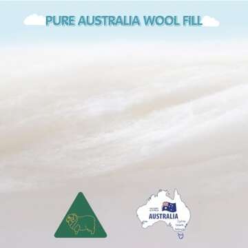 YOUR MOON Luxurious Lightweight Wool Comforter King Size for Summer, 100% Natural Australian Wool Duvet Insert, Hypoallergenic Premium Wool Filled Comforter, Noiseless Cotton Cover