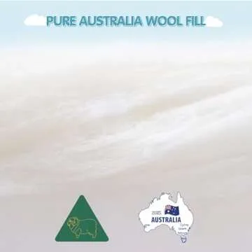 YOUR MOON Luxurious Lightweight Wool Comforter King Size for Summer, 100% Natural Australian Wool Duvet Insert, Hypoallergenic Premium Wool Filled Comforter, Noiseless Cotton Cover