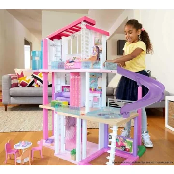 Barbie DreamHouse, Doll House Playset with 70+ Accessories Including Transforming Furniture, Elevator, Slide, Lights & Sounds