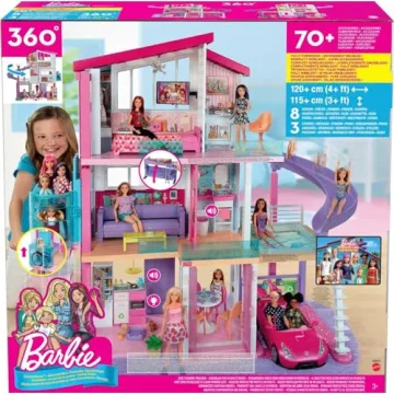 Barbie DreamHouse, Doll House Playset with 70+ Accessories Including Transforming Furniture, Elevator, Slide, Lights & Sounds