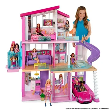 Barbie DreamHouse, Doll House Playset with 70+ Accessories Including Transforming Furniture, Elevator, Slide, Lights & Sounds