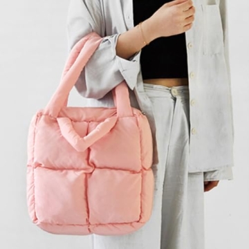 Eillys Women Luxury Padded Tote Bag in ZaPink