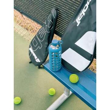 purifyou Glass Water Bottles with Volume Markers & Sleeve