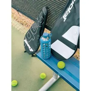 purifyou Glass Water Bottles with Volume Markers & Sleeve