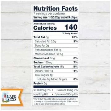 Cape Cod Waves Potato Chips Wavy Cut White Cheddar & Sour Cream, 7 Oz