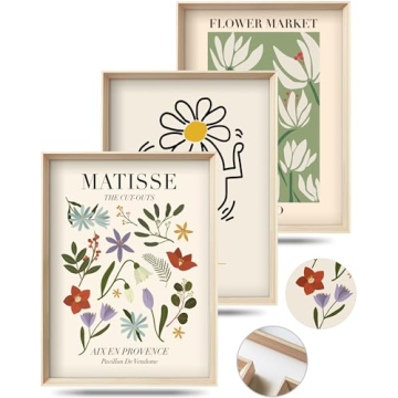 HesenDot Framed Matisse Canvas Wall Art for Bedroom,Abstract Matisse Canvas Wall Decor,Minimalist Cl...