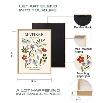 Framed Matisse Canvas Wall Art Set of 3 for Bedroom