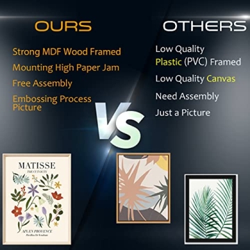 Framed Matisse Canvas Wall Art Set of 3 for Bedroom