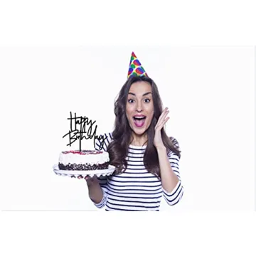Durable Black Acrylic DIY Happy Birthday Cake Topper