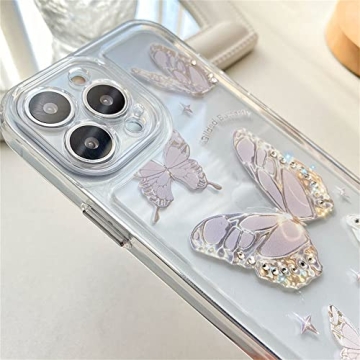 Fycyko iPhone 13/14 Butterfly Case with Pearl Chain