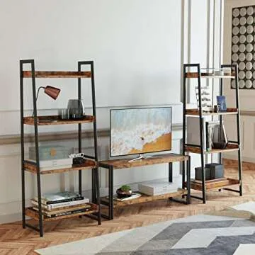 IRONCK 4-Tier Industrial Bookshelf - Stylish Storage Solution