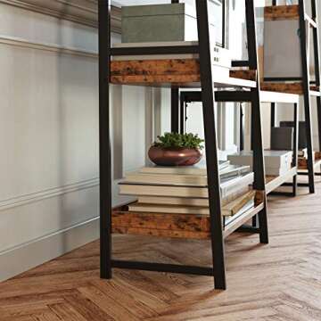 IRONCK 4-Tier Industrial Bookshelf - Stylish Storage Solution