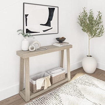 Plank+Beam Solid Wood Console Table with Storage for Entryway and Living Room