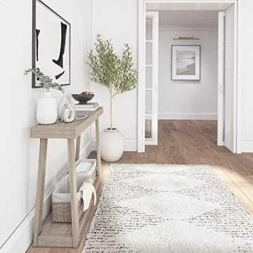 Stylish Solid Pine Console Table with Storage