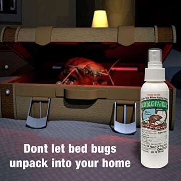 Bed Bug Travel Spray by Bed Bug Patrol - Natural Bed Bug Killer - Child & Pet Safe - Plant Based - N...