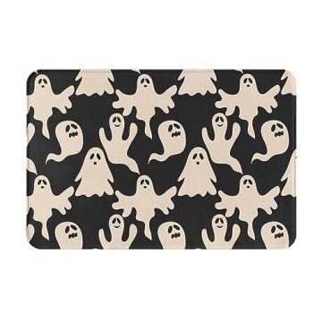 Kreiphantom Cute Ghost Halloween Bath Mat Soft Non-Slip Decorative Rug for Home