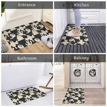 Cute Non-Slip Halloween Bathroom Rug for Home Use
