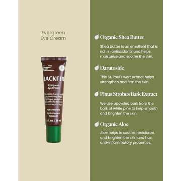 Jackfir The Evergreen Eye Cream, Natural Eye Cream for Men, Helps Reduce Puffiness and Brighten Unde...