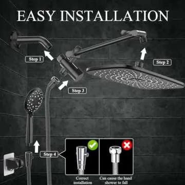 Veken High Pressure Rain Shower Head Combo - Elegant Upgrade