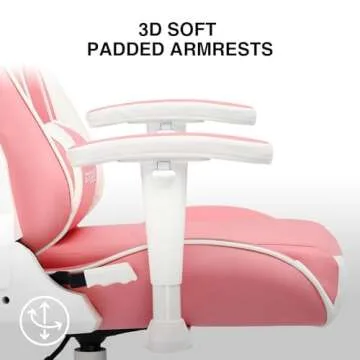 GTRACING Gaming Chair Racing Office Computer Ergonomic Video Game Chair Backrest and Seat Height Adjustable Swivel Recliner with Headrest and Lumbar Pillow Esports Chair (Pink)