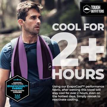 Tough Outdoors Cooling Towels (38.5"x12") - Cooling Towels for Neck & Face, Cooling Neck Wraps - Ice...