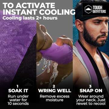 Tough Outdoors Cooling Towels (38.5"x12") - Cooling Towels for Neck & Face, Cooling Neck Wraps - Ice Towel & Sweat Rag for Camping, Gym, Yoga & Sports