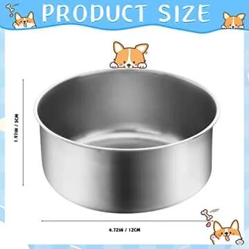 8 Pcs Dog Crate Water Bowl Stainless Steel Kennel Bowls Bulk Hanging Cage Dog Bowls with Clamp Holde...