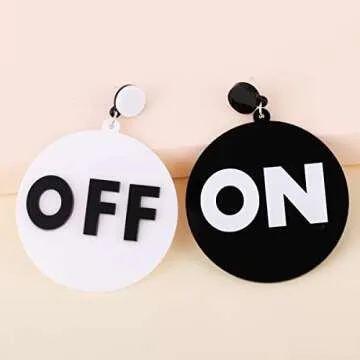 Punk Acrylic Spiral Circle Flowers Drop Earrings White Black Geometric Striped Checkered Dangle Earrings for Women Party Jewelry-letter