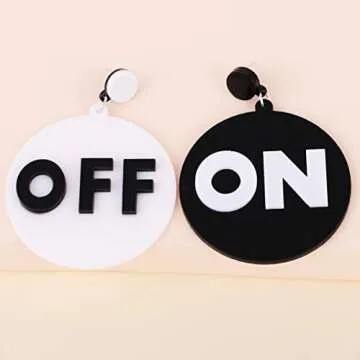 Punk Acrylic Spiral Circle Flowers Drop Earrings White Black Geometric Striped Checkered Dangle Earrings for Women Party Jewelry-letter