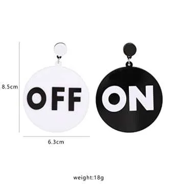 Punk Acrylic Spiral Circle Flowers Drop Earrings White Black Geometric Striped Checkered Dangle Earrings for Women Party Jewelry-letter