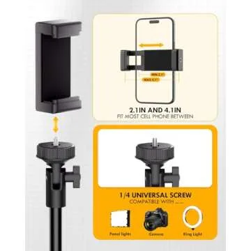 EMART 62’’ Cell Phone Tripod Stand for iPhone, Adjustable Floor Cellphone Tri Pod Holder with Remote, Portable Smartphone Compact Travel Selfie Stick for Video Recording Camera Ring Light Filming