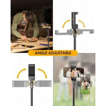 EMART 62’’ Cell Phone Tripod Stand for iPhone, Adjustable Floor Cellphone Tri Pod Holder with Remote, Portable Smartphone Compact Travel Selfie Stick for Video Recording Camera Ring Light Filming