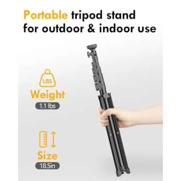 EMART 62’’ Cell Phone Tripod Stand for iPhone, Adjustable Floor Cellphone Tri Pod Holder with Remote, Portable Smartphone Compact Travel Selfie Stick for Video Recording Camera Ring Light Filming