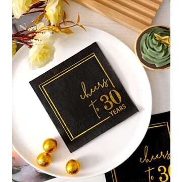 Elegant Cheers to Years Cocktail Napkins 50 PK