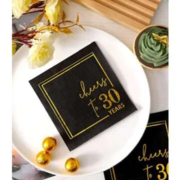 Elegant Cheers to Years Cocktail Napkins 50 PK