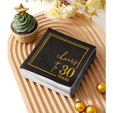 Elegant Cheers to Years Cocktail Napkins 50 PK