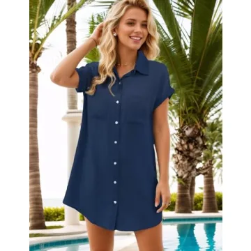 Zilcremo Denim Dress - Stylish Casual Shirt Dress for Women