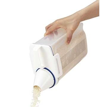 Asvel 7509 Rice Container Bin with Pour Spout Plastic Clear 2KG