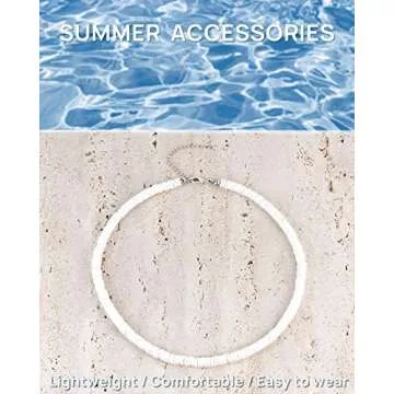 Wowshow Shell Necklace, Puka Shell Necklace for Men Women Smooth Seashell Choker Summer Beach Surfer Jewelry 14 Inches