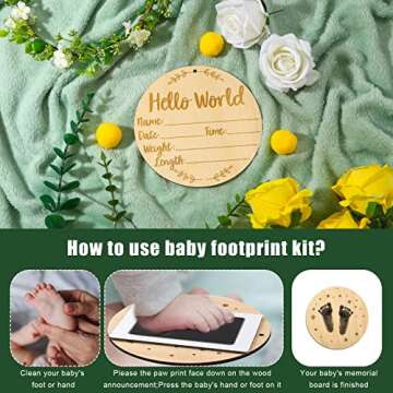 Baby Announcement Sign for Newborns with Ink Pad